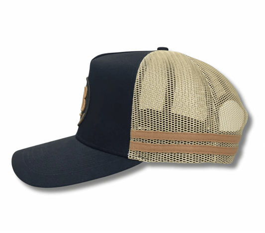 C2B OG Trucker Cap – Black + Tan - C2B THE LABEL