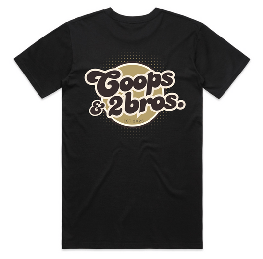 Coops & 2Bros Retro Tee – Black - Adults - C2B THE LABEL
