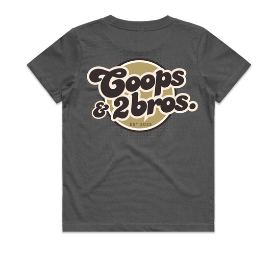 Coops & 2Bros Retro Tee - Charcoal - Kids & Youth - C2B THE LABEL