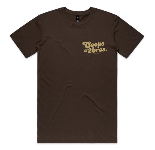 Coops & 2Bros Retro Tee – Dark Brown - Adults - C2B THE LABEL