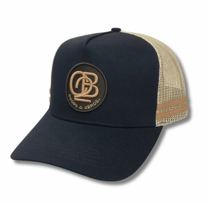 C2B OG Trucker Cap – Black + Tan - C2B THE LABEL