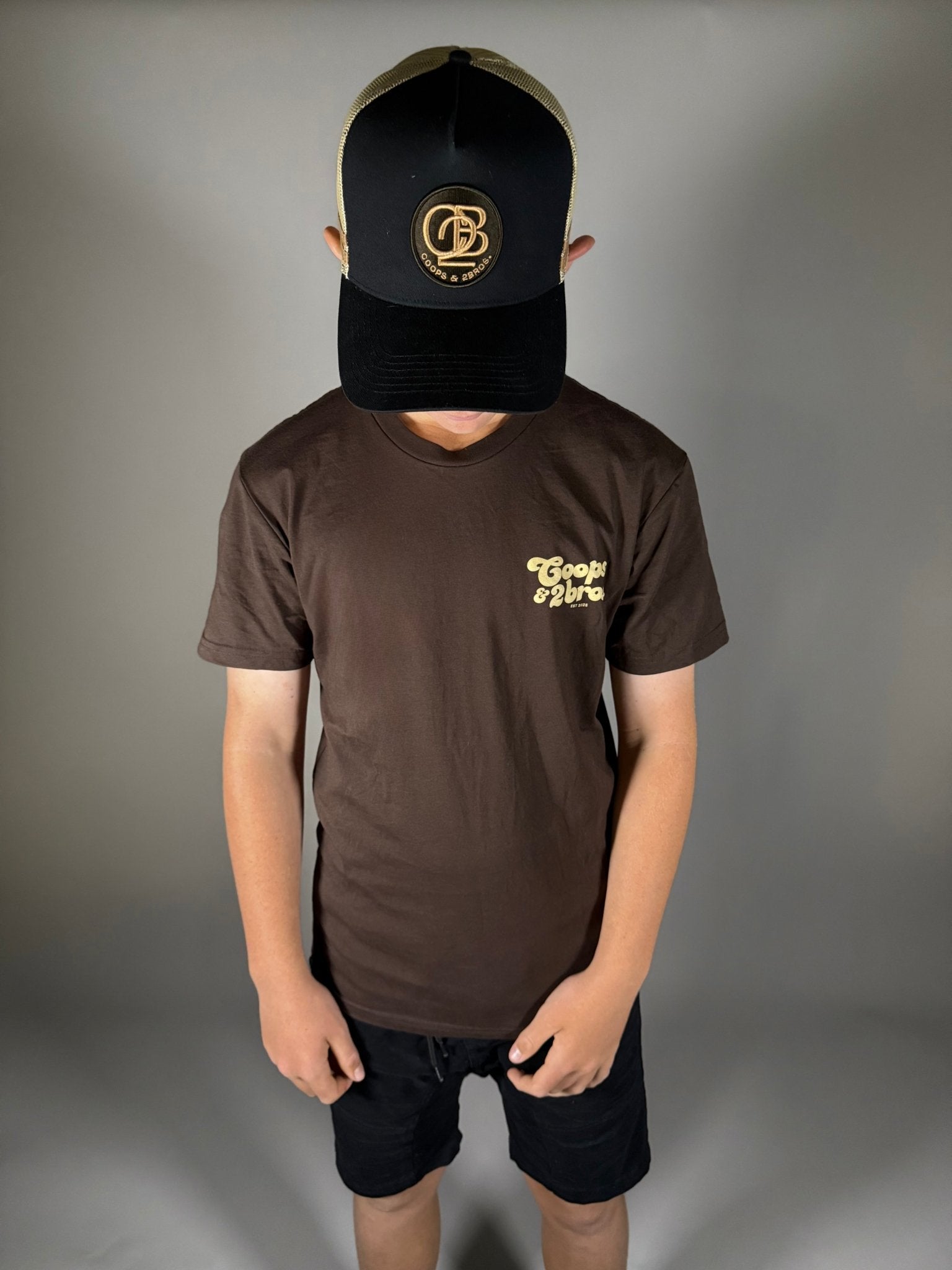 Coops & 2Bros Retro Tee – Dark Brown - Adults - C2B THE LABEL